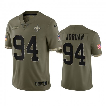 Maillot Homme New Orleans Saints Cameron Jordan 94 Olive 2022 Salute To Service Limited
